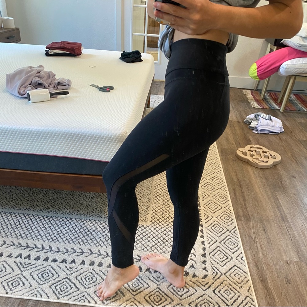Athleta Yoga Mesh Leggings - XS Black - Picture 2 of 7